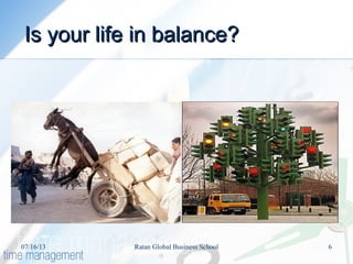 Is your life in balance?Is your life in balance?
07/16/13 6Ratan Global Business School
 