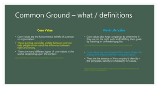 Common Work Values Work Life Values | PPTX