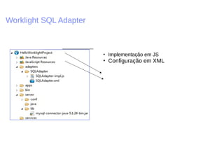 Worklight SQL Adapter
■
Implementação em JS
■
Configuração em XML
 