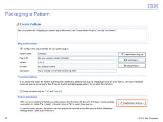 Packaging a Pattern




49                    © 2012 IBM Corporation
 