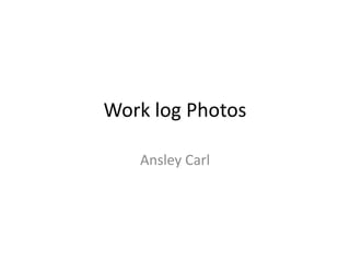 Work log Photos

   Ansley Carl
 