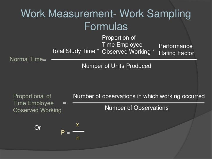 Work measurement and productivity