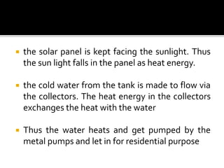 solar water heating system - types and mechanism | PPTX