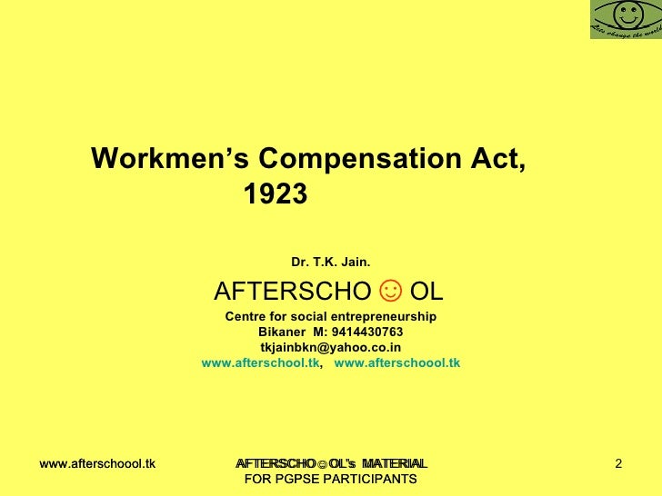 Workmens Compensation Act, 1923
