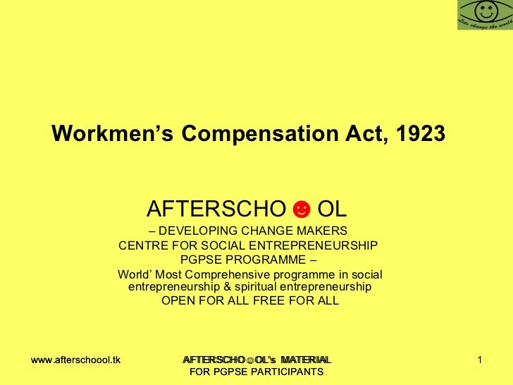 Workmens Compensation Act, 1923