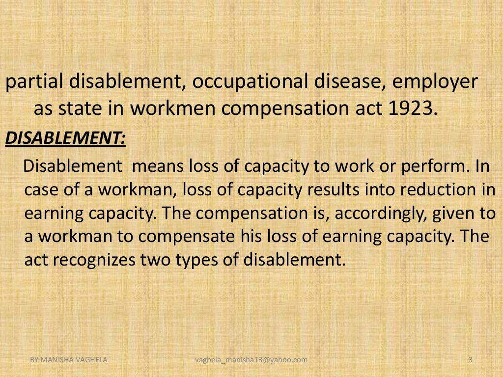 Workmen’s compensation act 1923