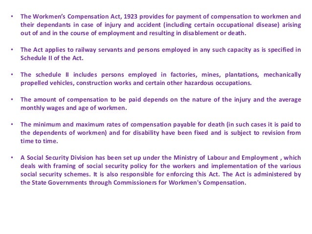 workmen compensation act 1952