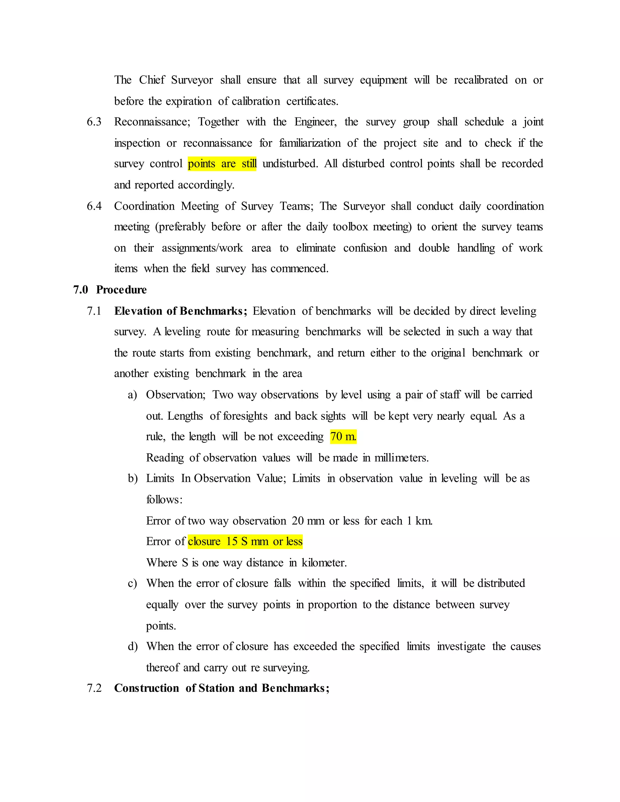 Surveying Work Methodology Docx