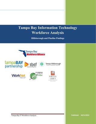 Tampa Bay Information Technology
              Workforce Analysis
                        Hillsborough and Pinellas Findings




Tampa Bay IT Workforce Analysis                              Published: Page 0
                                                                         10/11/2012
 