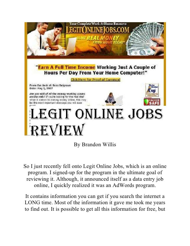 Work Online Legit Online Jobs Review Work Online Legit Online Jobs Review
