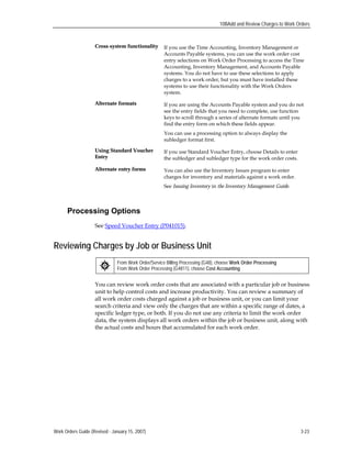 Work Order Charges Work order management guide | PDF