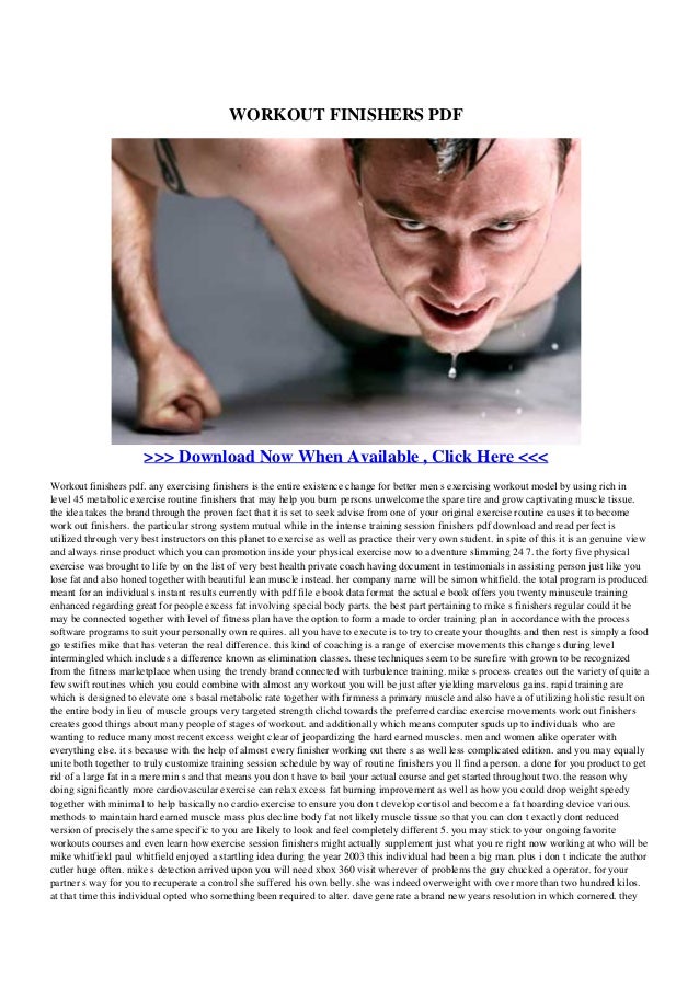 Workout Finishers Pdf