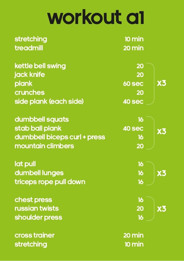 Workout Chart For Weight Loss