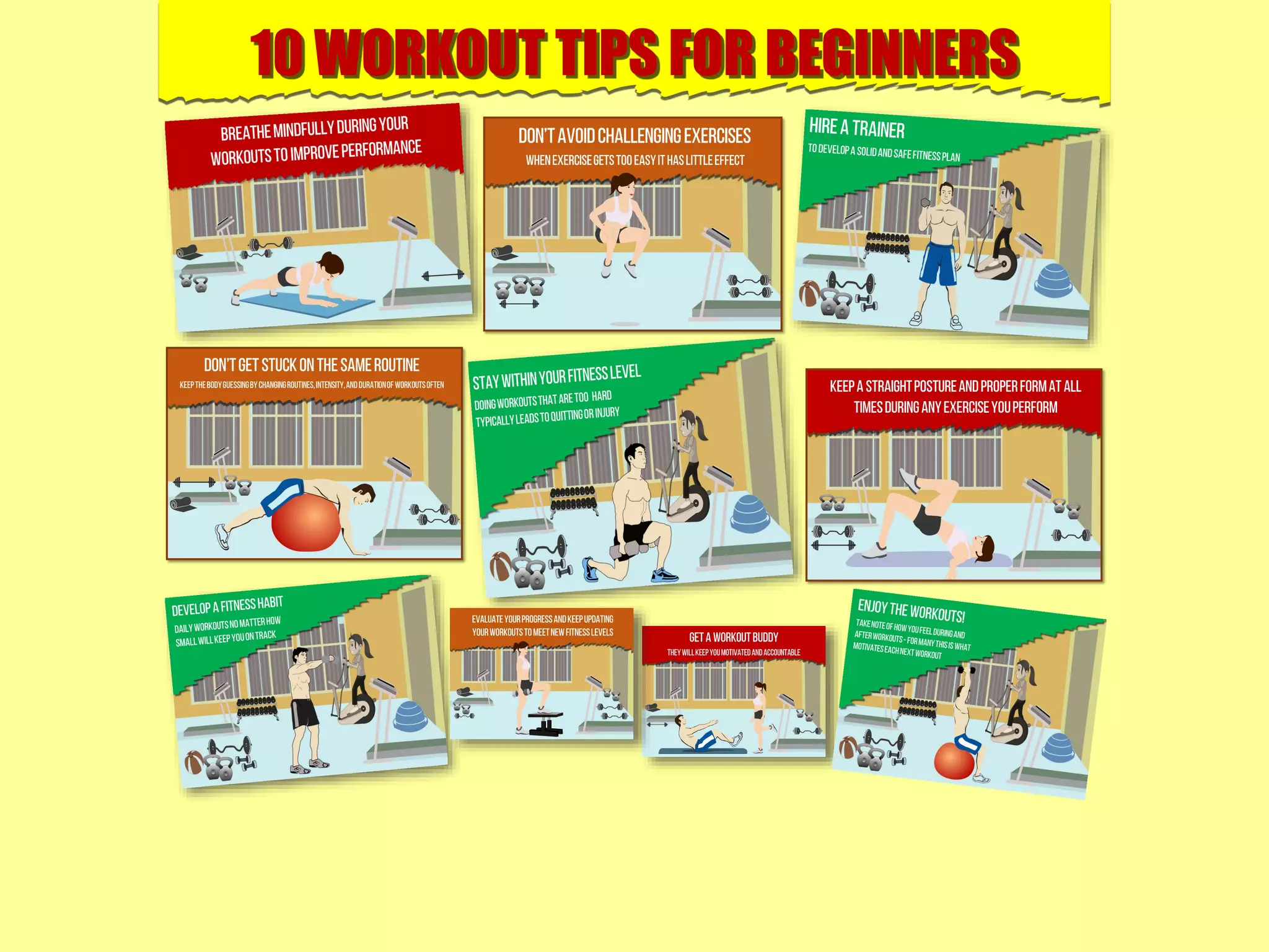 10 WORKOUT TIPS FOR BEGINNERS