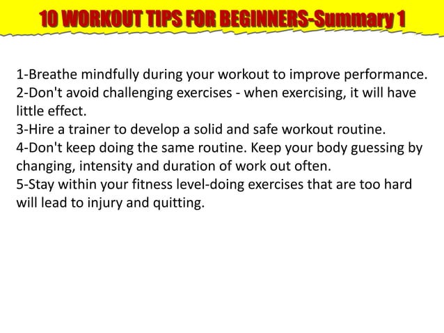 10 Workout Tips for Beginners | PPTX