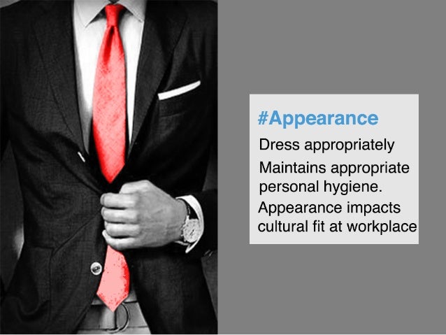 Personal presentation requirements for different types of workplace picture