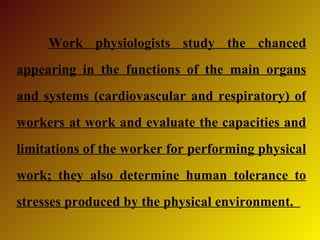 Work physiology | PPT