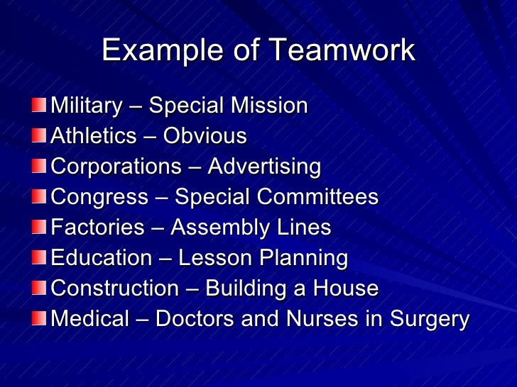 teamwork example teamwork