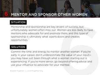 #LeanInTogether | LeanInTogether.Org
ENDNOTES
1 ChristopherKarpowitz, Tali Mendelberg, and LeeShaker, “GenderInequalityin DeliberativeParticipation,”American
Political ScienceReview 106, no. 3 (2012): 533–47,http://journals.cambridge.org/abstract_S0003055412000329
2 Karpowitz, Mendelberg, and Shaker, “GenderInequalityin DeliberativeParticipation,”Kieran Snyder, “Howto Get
Ahead as a Woman in Tech: Interrupt Men,” Slate, July23, 2014,
http://www.slate.com/blogs/lexicon_valley/2014/07/23/study_men_interrupt_women_more_in_tech_workplaces_
but_high_ranking_women.html;Joan C. Williamsand Rachel Dempsey, WhatWorksfor Women at Work: Four
Patterns Working Women Need to Know(NewYork: NYUPress, 2014).
3 Snyder, “Howto Get Ahead as a Woman in Tech: Interrupt Men.”
4 AdrienneB. Hancock and Benjamin J. Rubin,“Influenceof Communication Partner’sGenderon Language,” Journal
of Languageand Social Psychology 34, no.1 (2015):46–64, http://jls.sagepub.com/content/34/1/46.full.pdf+html.
5 Kieran Snyder, “TheAbrasivenessTrap: High-Achieving Menand Women AreDescribed Differentlyin Reviews,”
Fortune, August26, 2014, http://fortune.com/2014/08/26/performance-review-gender-bias/.
6 MadelineE. Heilman, “GenderStereotypesand WorkplaceBias,” Research in Organizational Behavior 32(2012): 113–
15.
7 MadelineE. Heilman and MichelleC. Hayes, “No CreditWhere Credit Is Due: Attributional Rationalization of
Women’sSuccess in Male-FemaleTeams,” Journal of Applied Psychology 90, no. 5 (2005): 905–26;MichelleC.
Hayes and Jason S. Lawrence, “Who’sto Blame? Attributionsof Blamein Unsuccessful Mixed-Sex Work Teams,”
Basic and Applied Social Psychology 34, no. 6 (2012): 558–64.
8 Ibid.
 