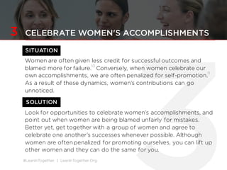#LeanInTogether | LeanInTogether.Org#LeanInTogether | LeanInTogether.Org
Women negotiate less
frequently and ask for a
third less money when
we do.10
 