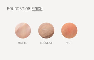 regular Wetmatte
foundation finish
 