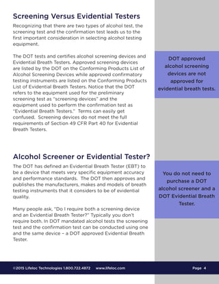 Workplace Breath Testing Equipment and Training Guide | PDF