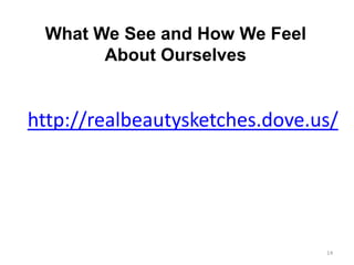 http://realbeautysketches.dove.us/
What We See and How We Feel
About Ourselves
14
 