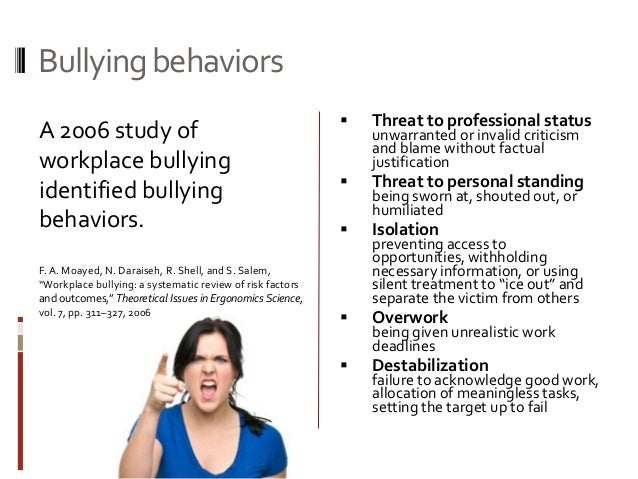 Bullying Behaviors A 2006 Study Of Workplace