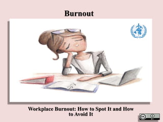 Burnout
Workplace Burnout: How to Spot It and How
to Avoid It
 