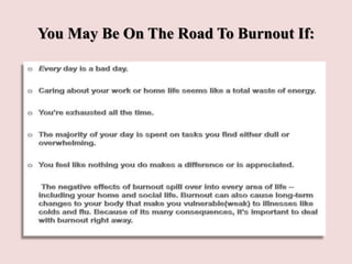 Signs of Burnout
 