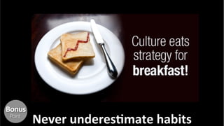 Never	
  underesKmate	
  habits	
  
Bonus
Point
 