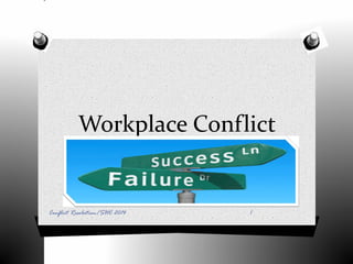 Workplace Conflict
1Conflict Resolution/SHC 2014
 