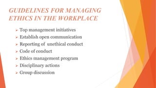 Workplace ethics | PPTX