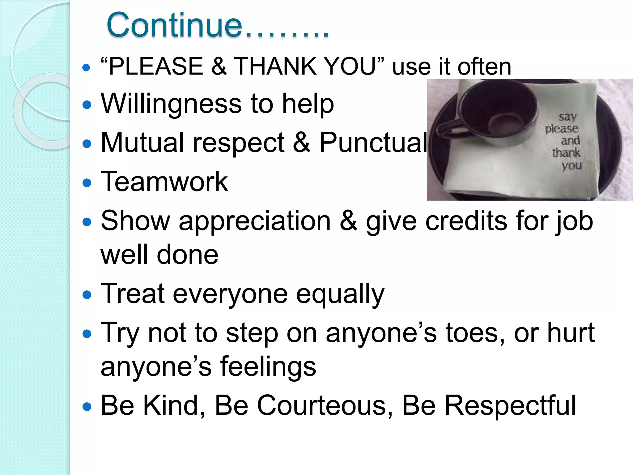 club purchase that comes with rules of etiquette