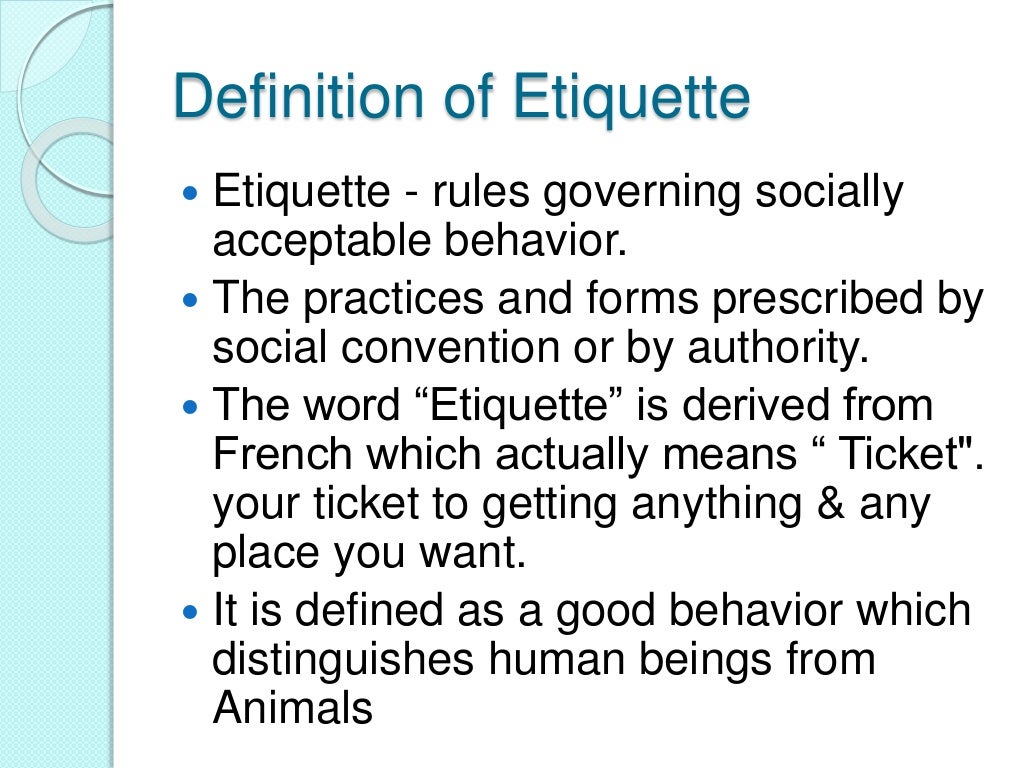 Workplace etiquette & manners