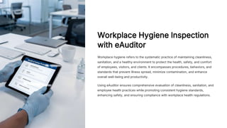Hygiene Inspection Kit Workplace Hygiene Inspection with eAuditor Audits and inspections | PDF