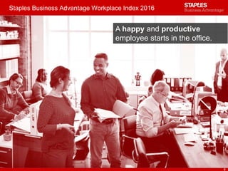 Staples Business Advantage Workplace Index 2016
8
A happy and productive
employee starts in the office.
 