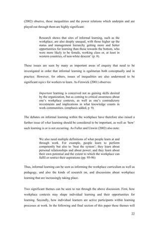 Workplace Learning – Making Connections
 