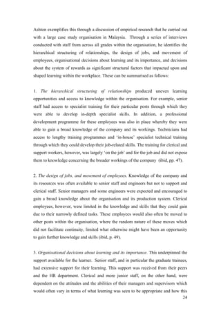 Workplace Learning – Integrated Work & Learn Env.
 