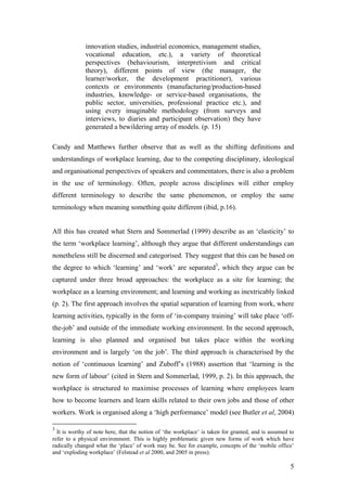 Workplace Learning Change Factors
 