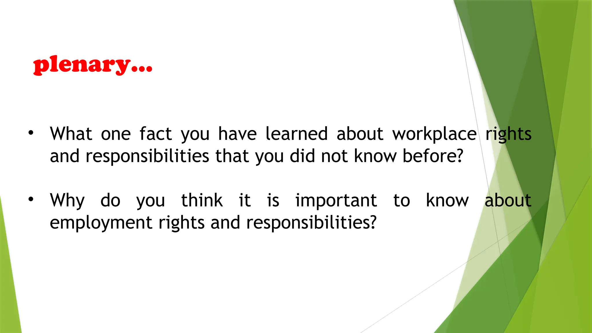 workplace rights and responsibilities pptx | PPTX