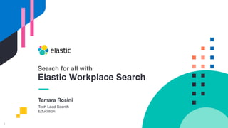 1
Tamara Rosini
Tech Lead Search
Education
Search for all with
Elastic Workplace Search
 