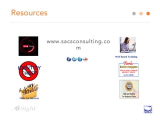 Resources
www.sacsconsulting.co
m
Web Based Training
Tools for Success
IDENTITY
THEFT
 