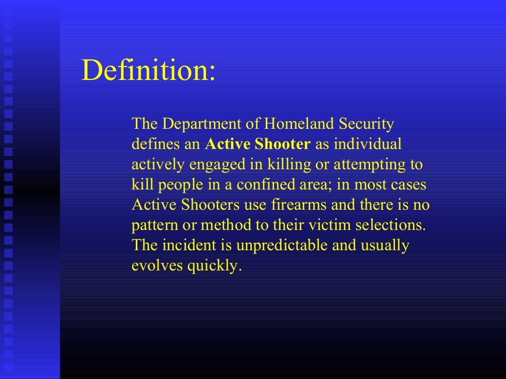 Tabletop Exercise for Managing an Active Shooter Scenario