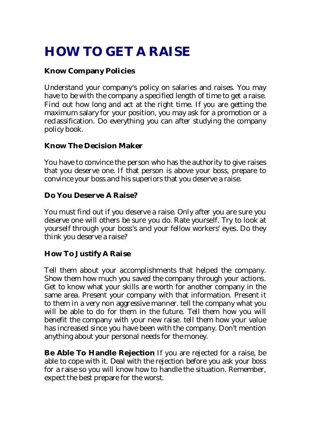 how to get a raise at work
