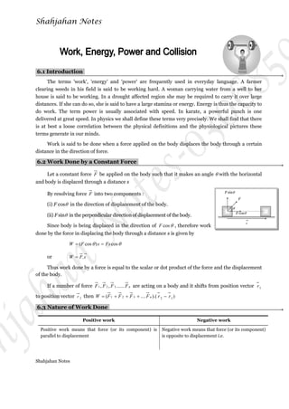 Work, power and energy-Shahjahan Physics | PDF
