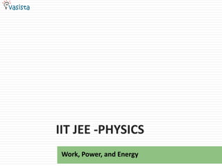 IIT JEE -Physics Work, Power, and Energy 