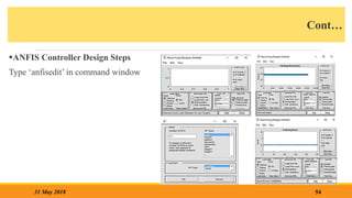 Cont…
ANFIS Controller Design Steps
Type ‘anfisedit’ in command window
54
31 May 2018
 