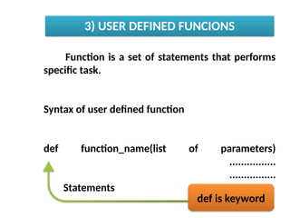 working with python various function for class 12 | PPTX