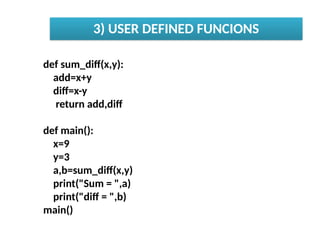 working with python various function for class 12 | PPTX